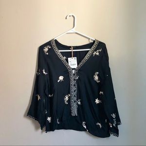 Zara Black Kimono Style Blouse